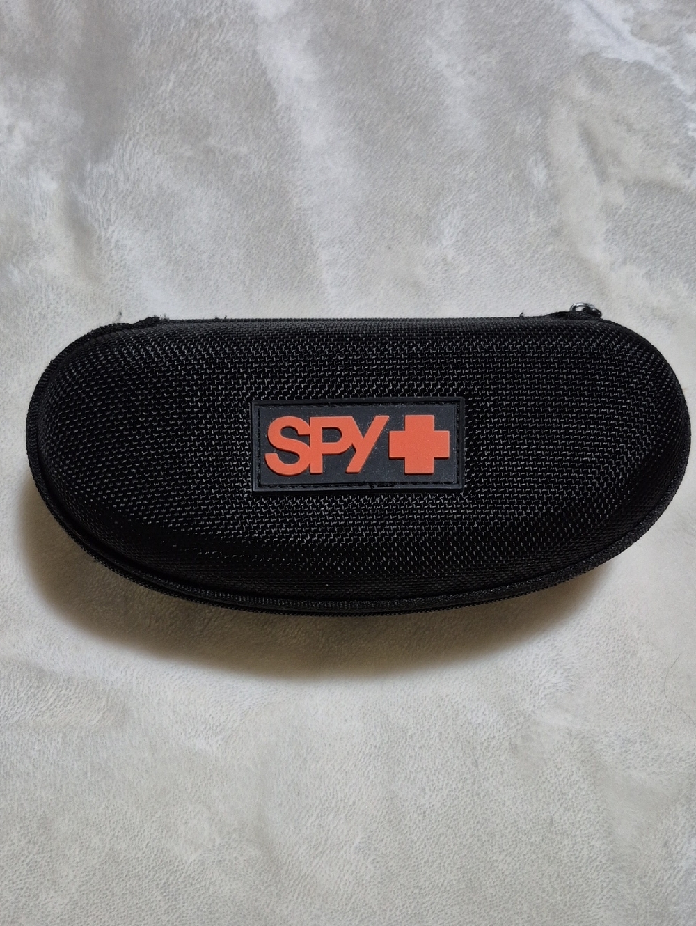 SPY Black Sunglasses Case with Orange Logo Patch